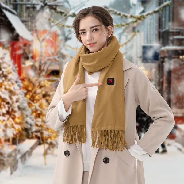 Warmteparadijs™ Elektrische fleece sjaal met USB-voeding en led-standen