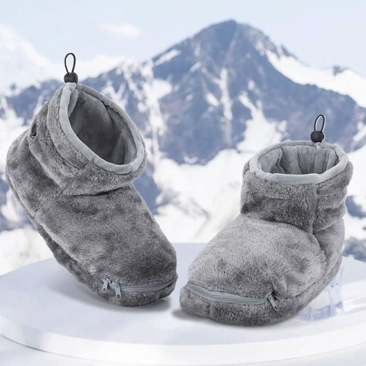 Warmteparadijs™ USB-verwarmde pluche pantoffels met voetboogsteun