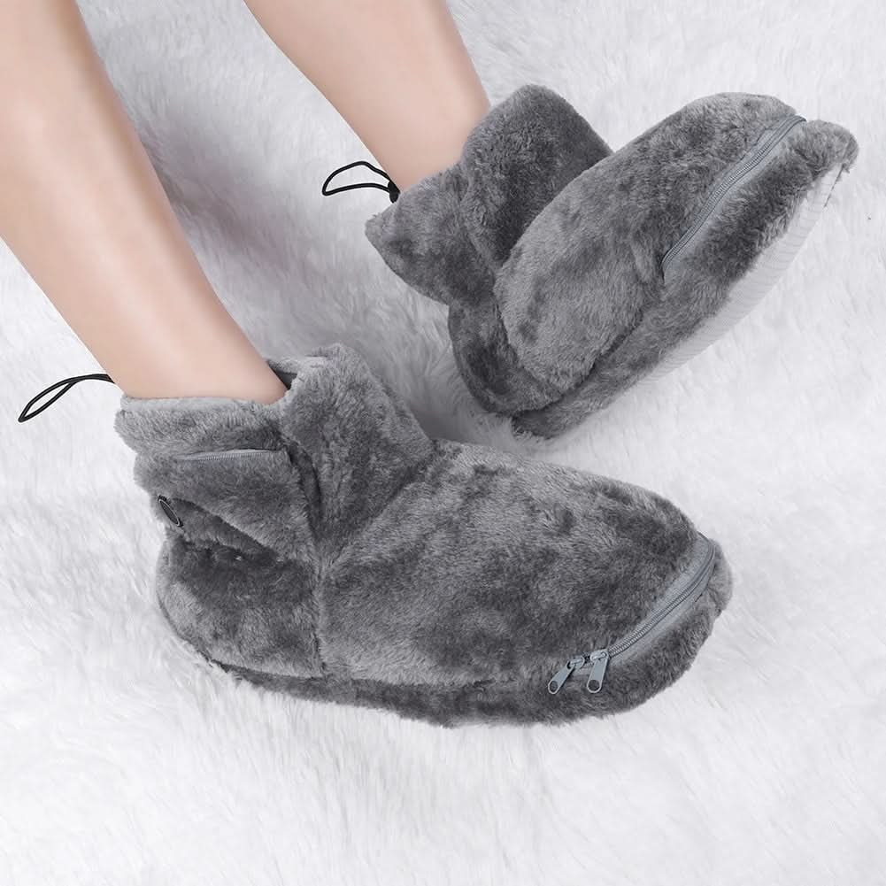 Warmteparadijs™ USB-verwarmde pluche pantoffels met voetboogsteun