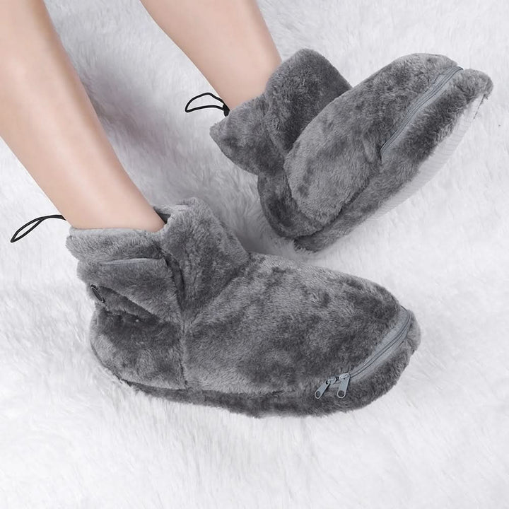 Warmteparadijs™ USB-verwarmde pluche pantoffels met voetboogsteun