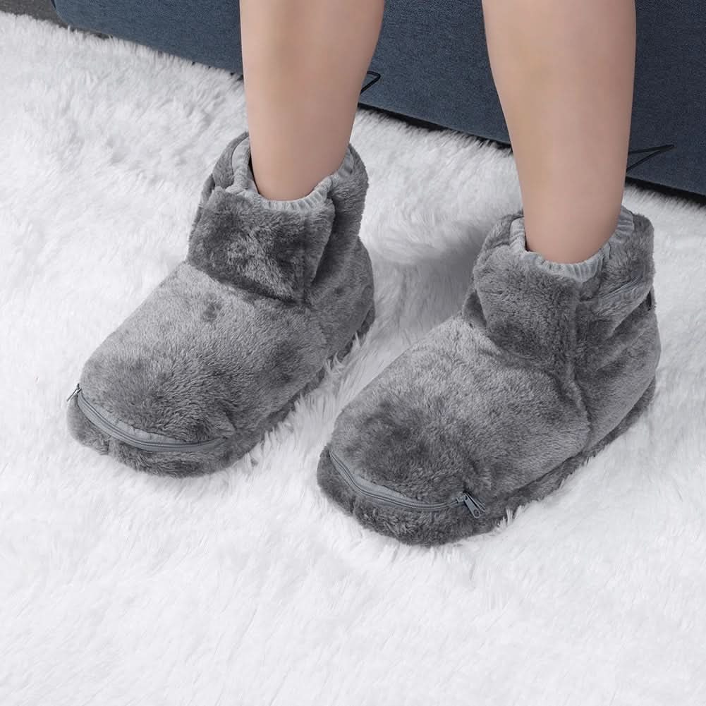Warmteparadijs™ USB-verwarmde pluche pantoffels met voetboogsteun