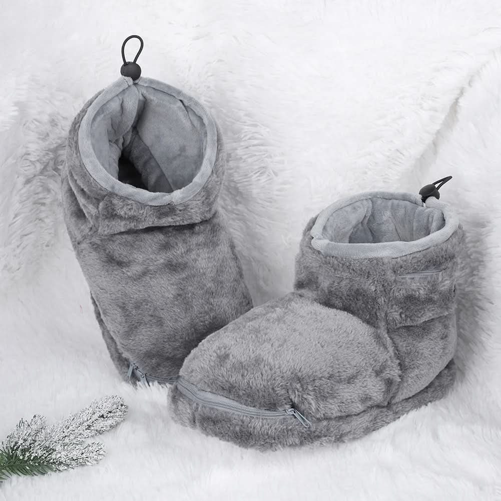 Warmteparadijs™ USB-verwarmde pluche pantoffels met voetboogsteun