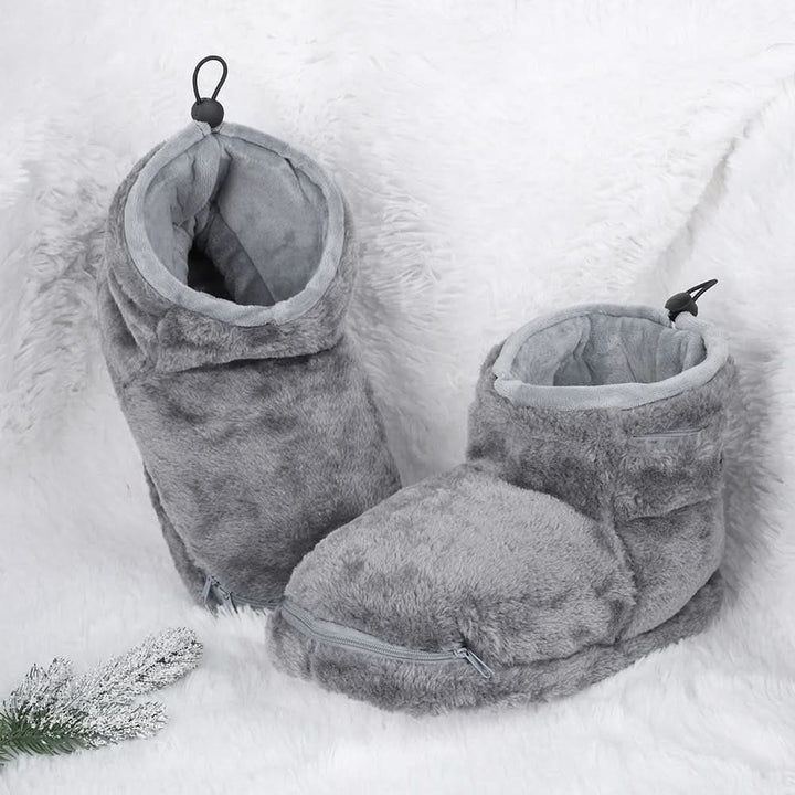 Warmteparadijs™ USB-verwarmde pluche pantoffels met voetboogsteun