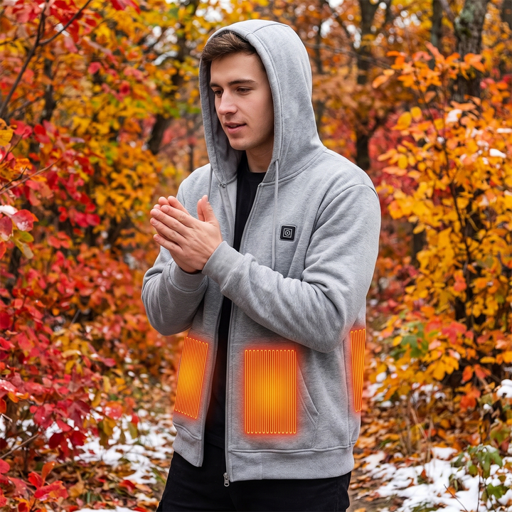 Warmteparadijs™ Verwarmde hoodie met warmte op borst en rug