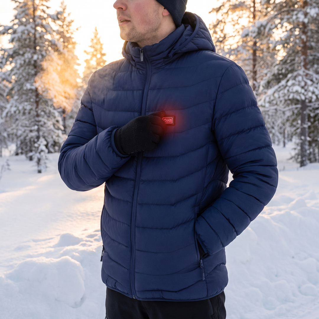 Warmteparadijs™ Verwarmde unisex jas met 9 warmtezones en afneembare capuchon