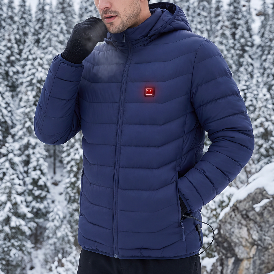 Warmteparadijs™ Verwarmde unisex jas met 9 warmtezones en afneembare capuchon