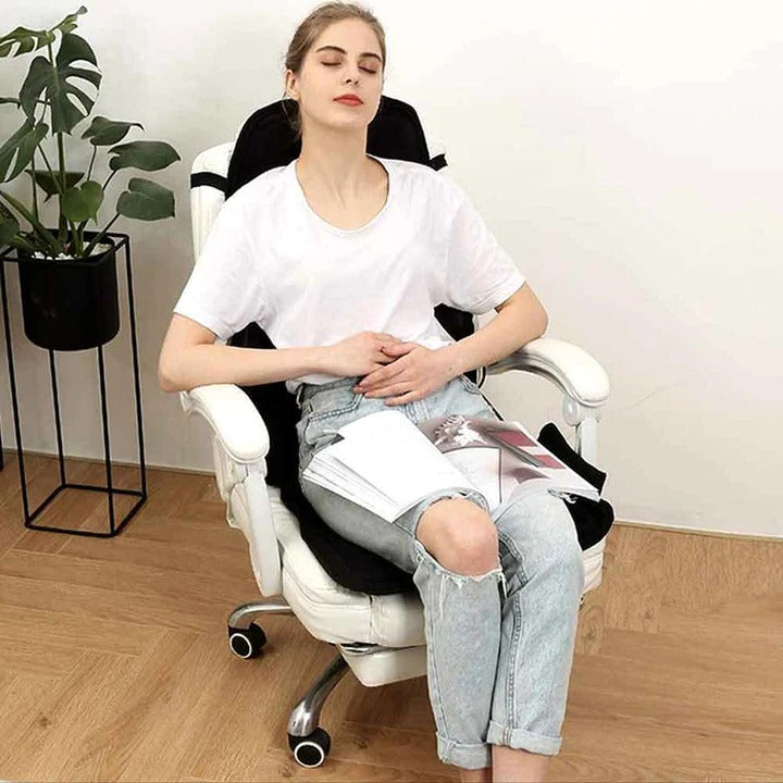 Warmteparadijs™ Massagekussen voor je stoel met vibratie en warm nekkussen