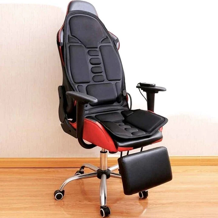 Warmteparadijs™ Massagekussen voor je stoel met vibratie en warm nekkussen