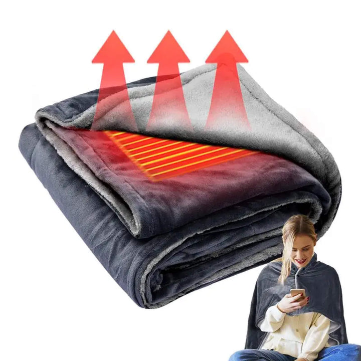 Warmteparadijs™ Elektrische warmtesjaal van pluche met drie standen via USB