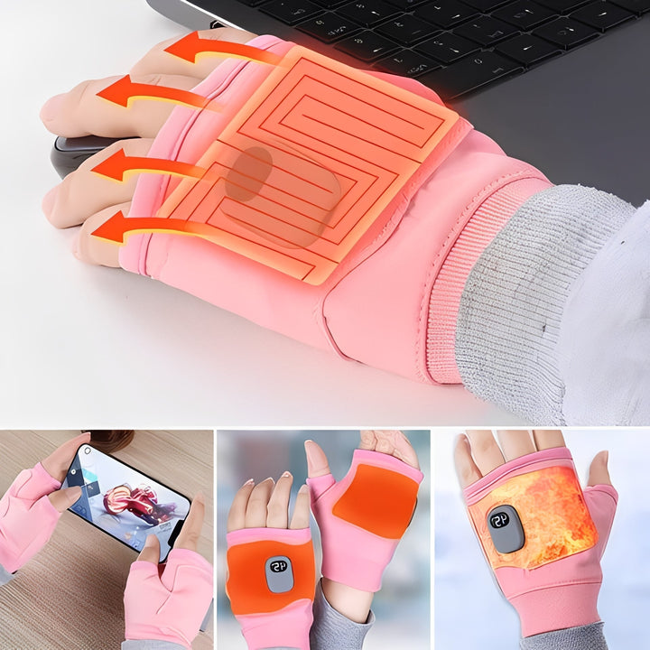 Warmteparadijs™ Vingerloze verwarmde handschoenen met 3 standen