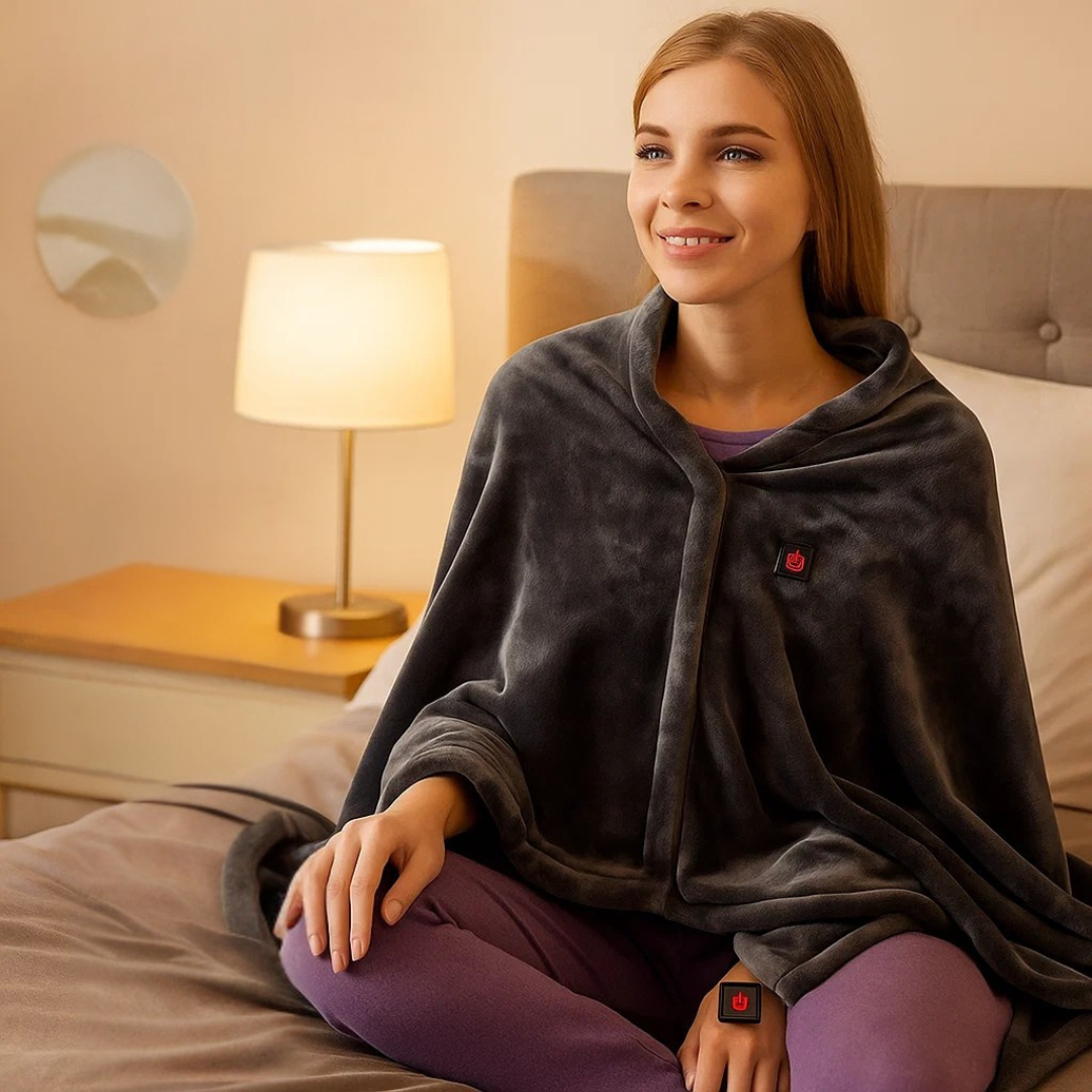 Warmteparadijs™ USB-verwarmde schoudersjaal van zachte fleece