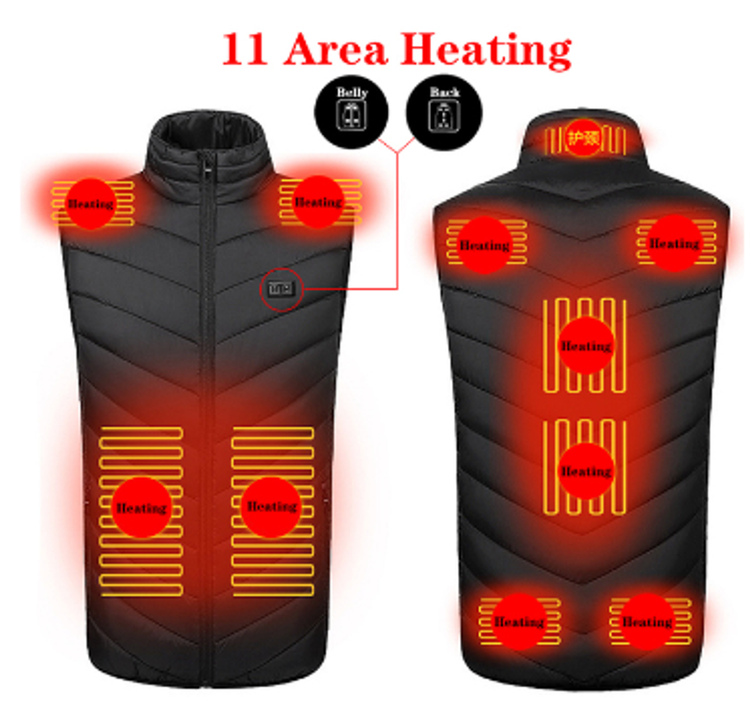 Warmteparadijs™ Verwarmde bodywarmer van wind- en waterdicht nylon met nekwarmte
