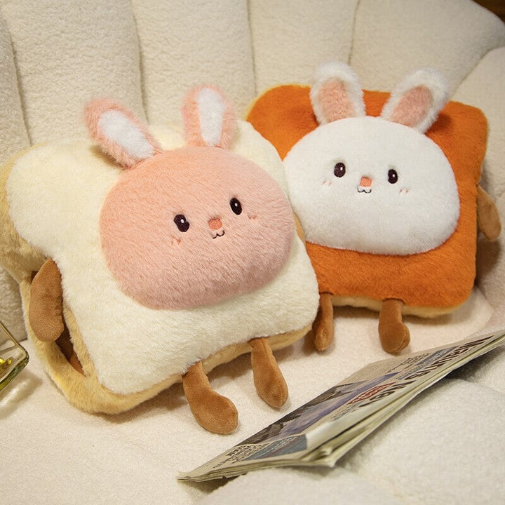 Warmteparadijs™ Zachte pluche handwarmer als toast met schattig dier
