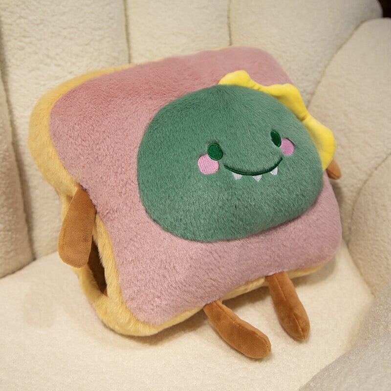 Warmteparadijs™ Zachte pluche handwarmer als toast met schattig dier