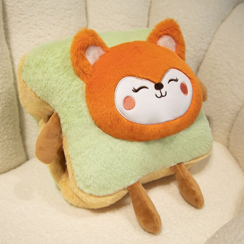 Warmteparadijs™ Zachte pluche handwarmer als toast met schattig dier
