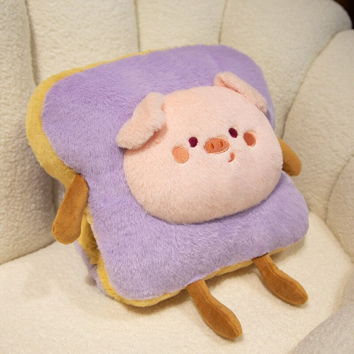 Warmteparadijs™ Zachte pluche handwarmer als toast met schattig dier