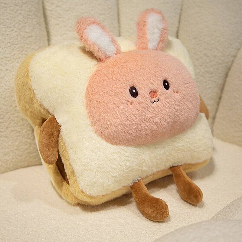 Warmteparadijs™ Zachte pluche handwarmer als toast met schattig dier
