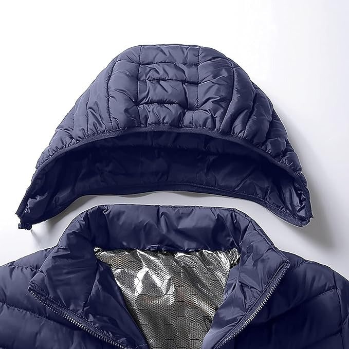 Warmteparadijs™ Verwarmde pufferjas met 9 warmtezones en capuchon