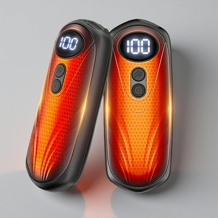 Warmteparadijs™ Oplaadbare handwarmers met led en vijf warmtestanden, set van 2