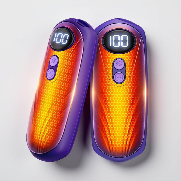 Warmteparadijs™ Oplaadbare handwarmers met led en vijf warmtestanden, set van 2