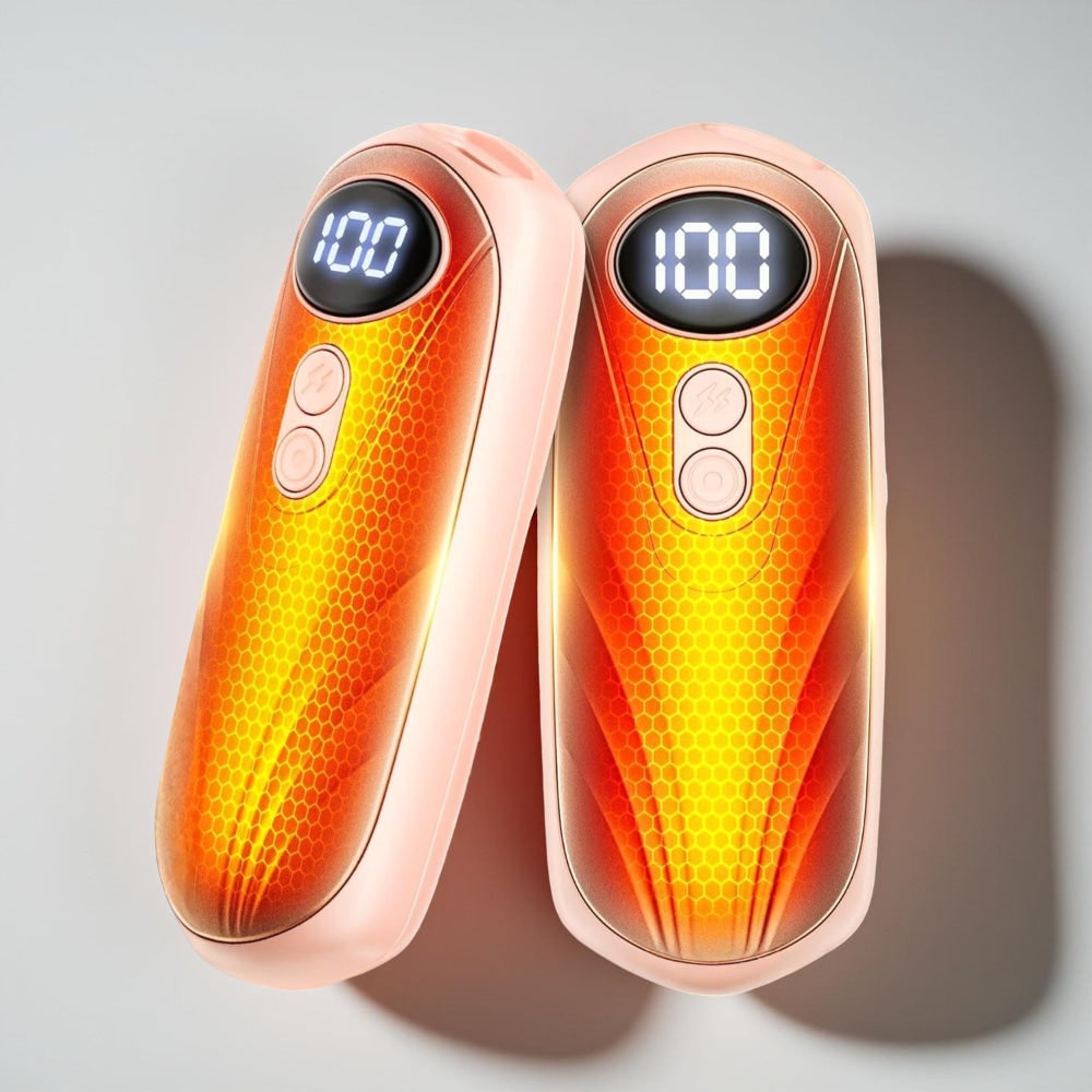 Warmteparadijs™ Oplaadbare handwarmers met led en vijf warmtestanden, set van 2