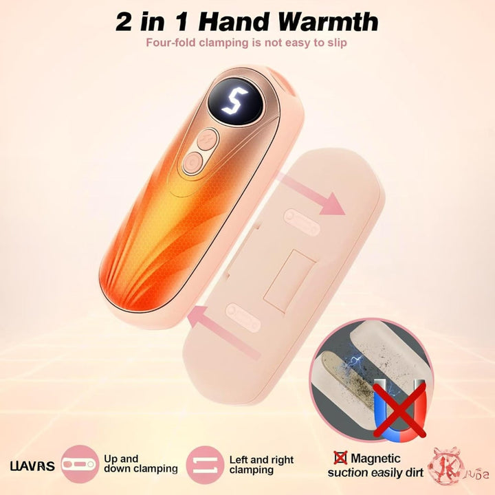 Warmteparadijs™ Oplaadbare handwarmers met led en vijf warmtestanden, set van 2