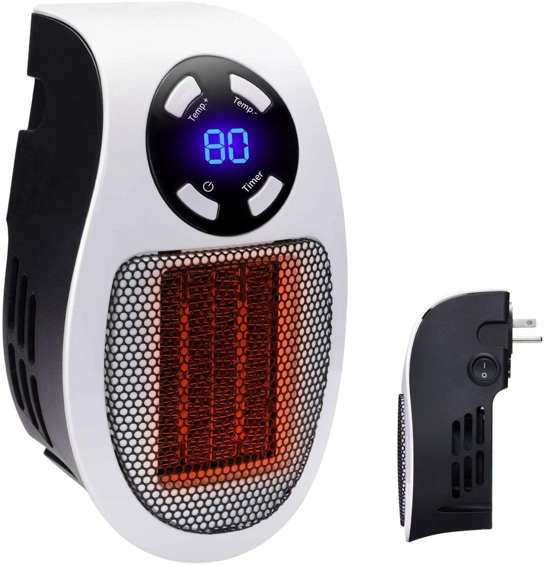 Warmteparadijs™ Mini stopcontactkachel met afstandsbediening en timer