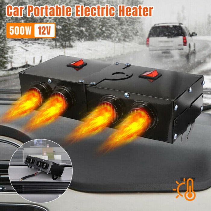 Warmteparadijs™ Krachtige 500W autokachel met twee losse schakelaars