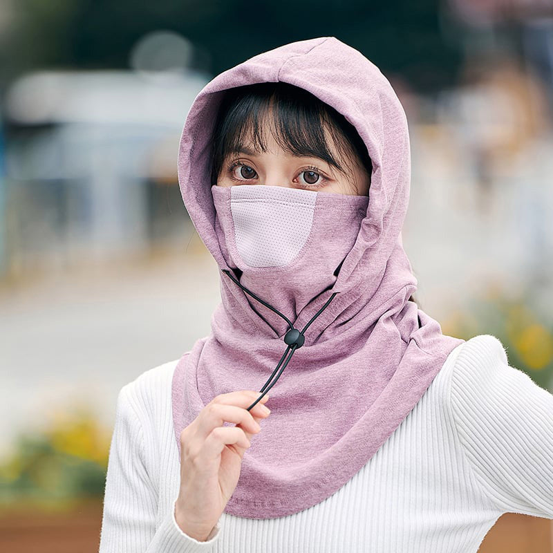 Warmteparadijs™ Winddicht gezichtsmasker met capuchon en nekwarmer voor fietsen