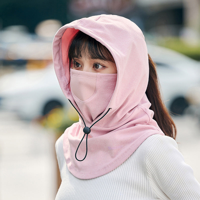 Warmteparadijs™ Winddicht gezichtsmasker met capuchon en nekwarmer voor fietsen