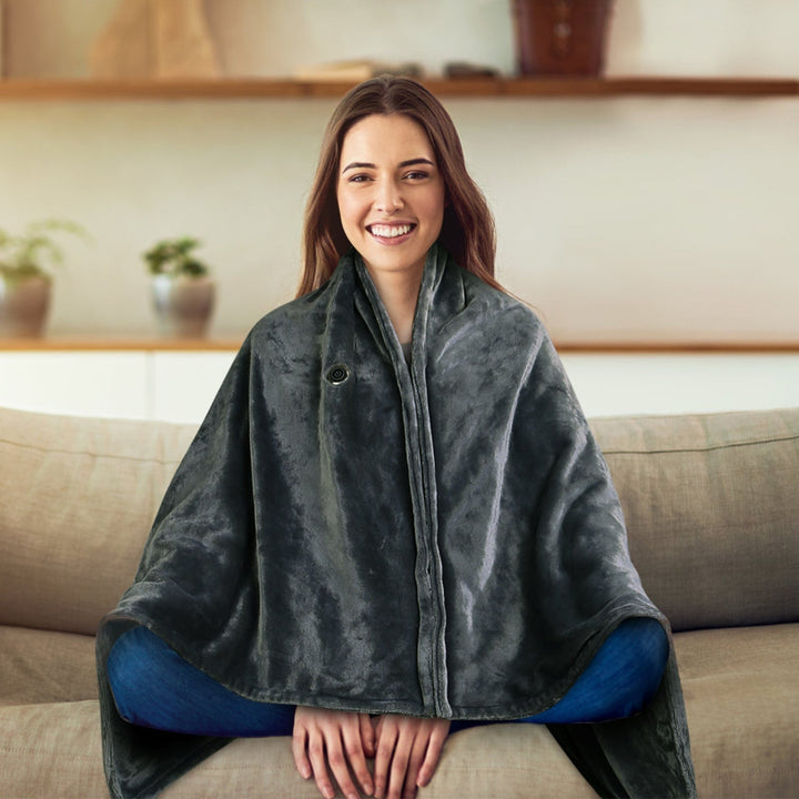 Warmteparadijs™ Draagbare USB-warmtedeken met rits van zachte fleece