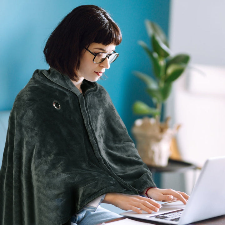 Warmteparadijs™ Draagbare USB-warmtedeken met rits van zachte fleece