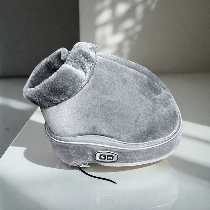 Warmteparadijs™ Pluche voetenwarmer met shiatsu-vibratie en warmte