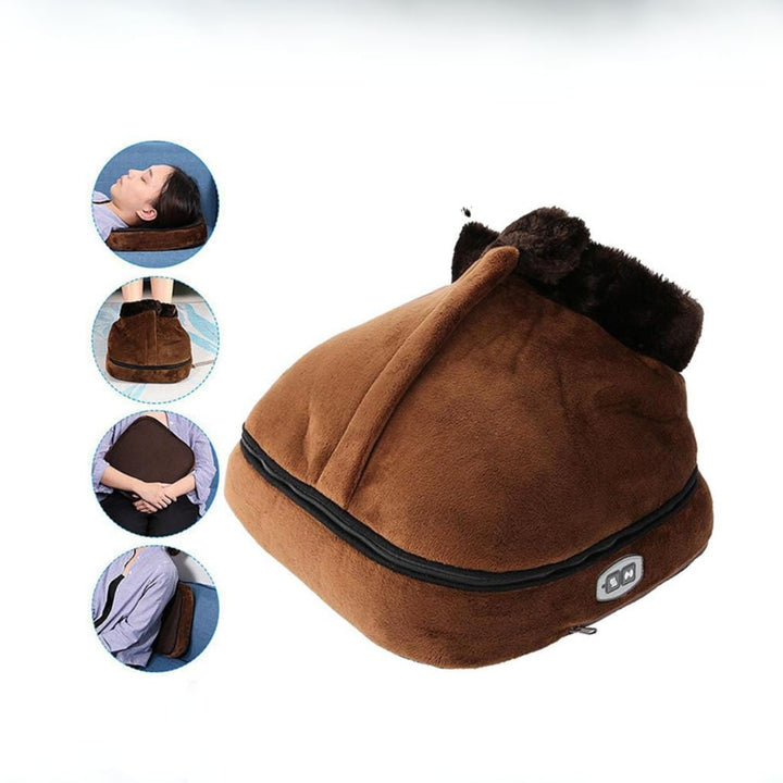 Warmteparadijs™ Pluche voetenwarmer met shiatsu-vibratie en warmte